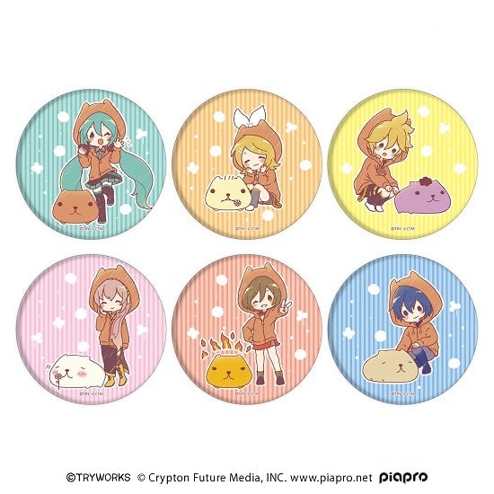 カピバラさん×ピアプロキャラクターズ 缶バッジ 04 グラフアートイラスト 6個入り1BOX                     ホビーストックで2024年8月発売
