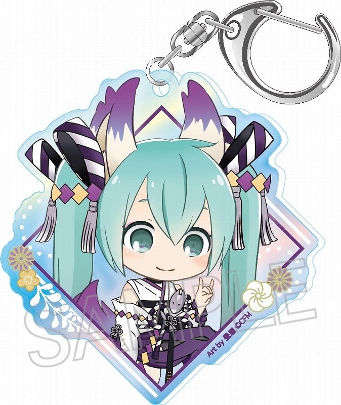 初音ミク 百鬼夜行 オーロラアクリルキーホルダー 妖狐(藤) アニメイトで2024年08月 下旬 発売予定