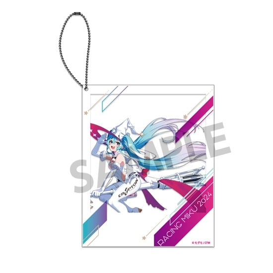 レーシングミク 2024 キービジュアル2 Ver. ポラロイド風アクリルキーホルダー                     ホビーストックで2024年9月発売