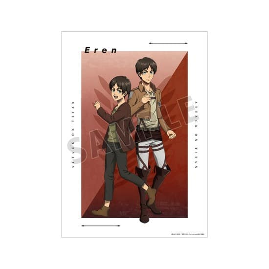 進撃の巨人 描き下ろし エレン 過去と現在ver. A3マット加工ポスター                     ホビーストックで2025年1月発売